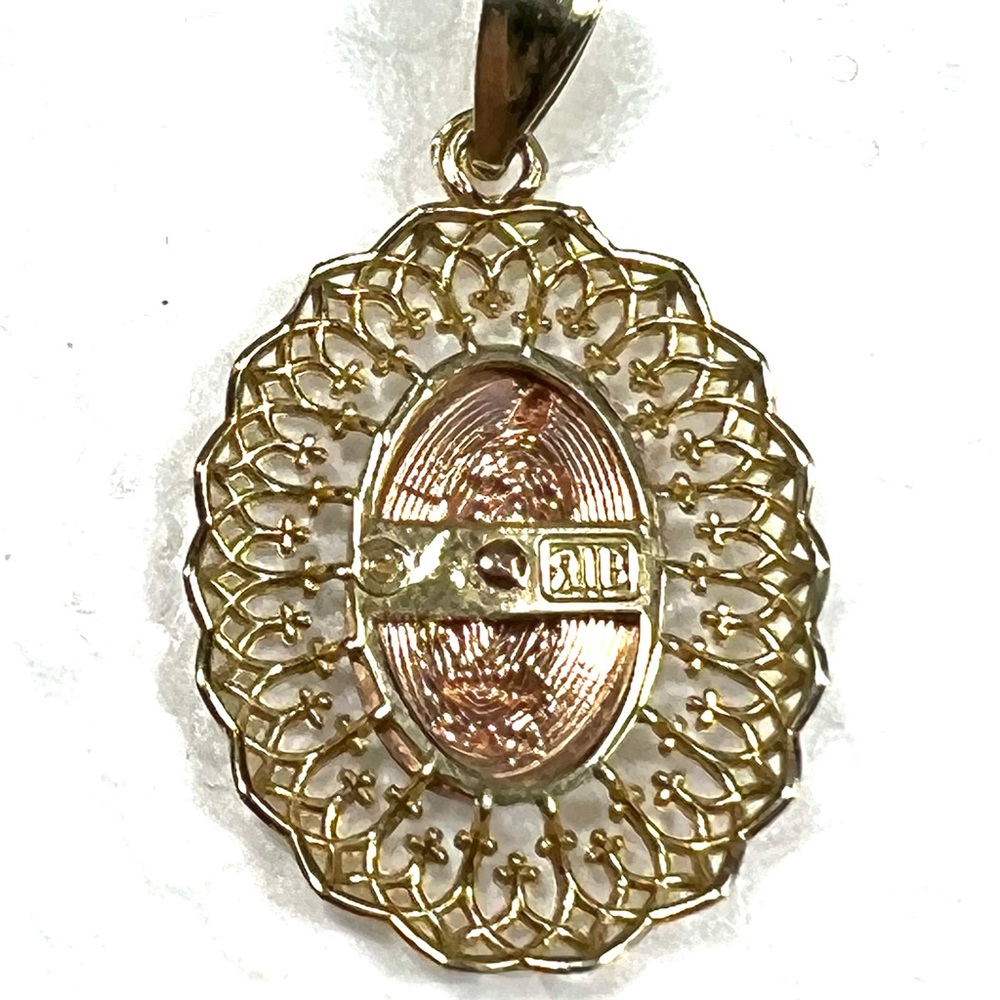 NWOT 10K MARIA ROSEGOLD SILVER GOLD PENDANT - Picture 7 of 8
